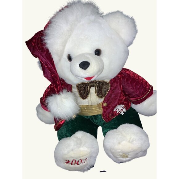 Holiday Snowflake TEDDY BEAR 21" plush stuffed Christmas DanDee- 2002 collectibl - Picture 1 of 14